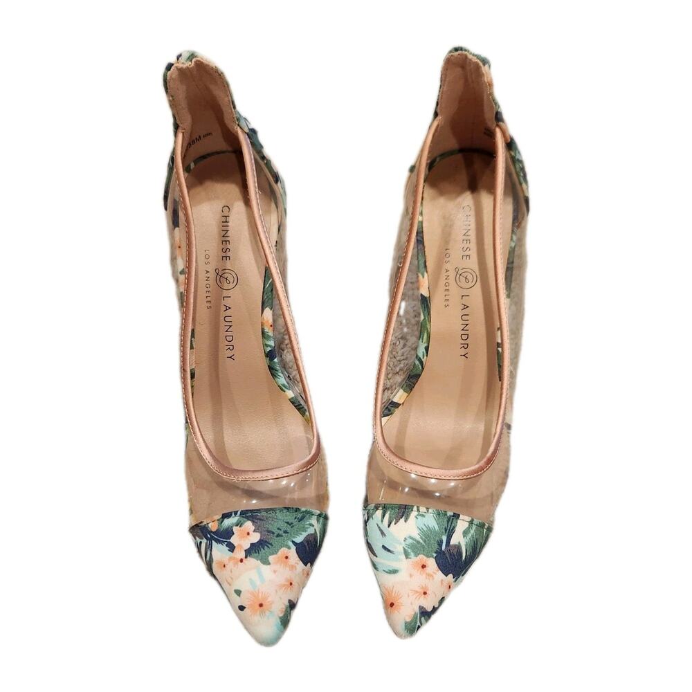 New Chinese Laundry‎ Flower Print Pumps Sz 7.5, missing strap